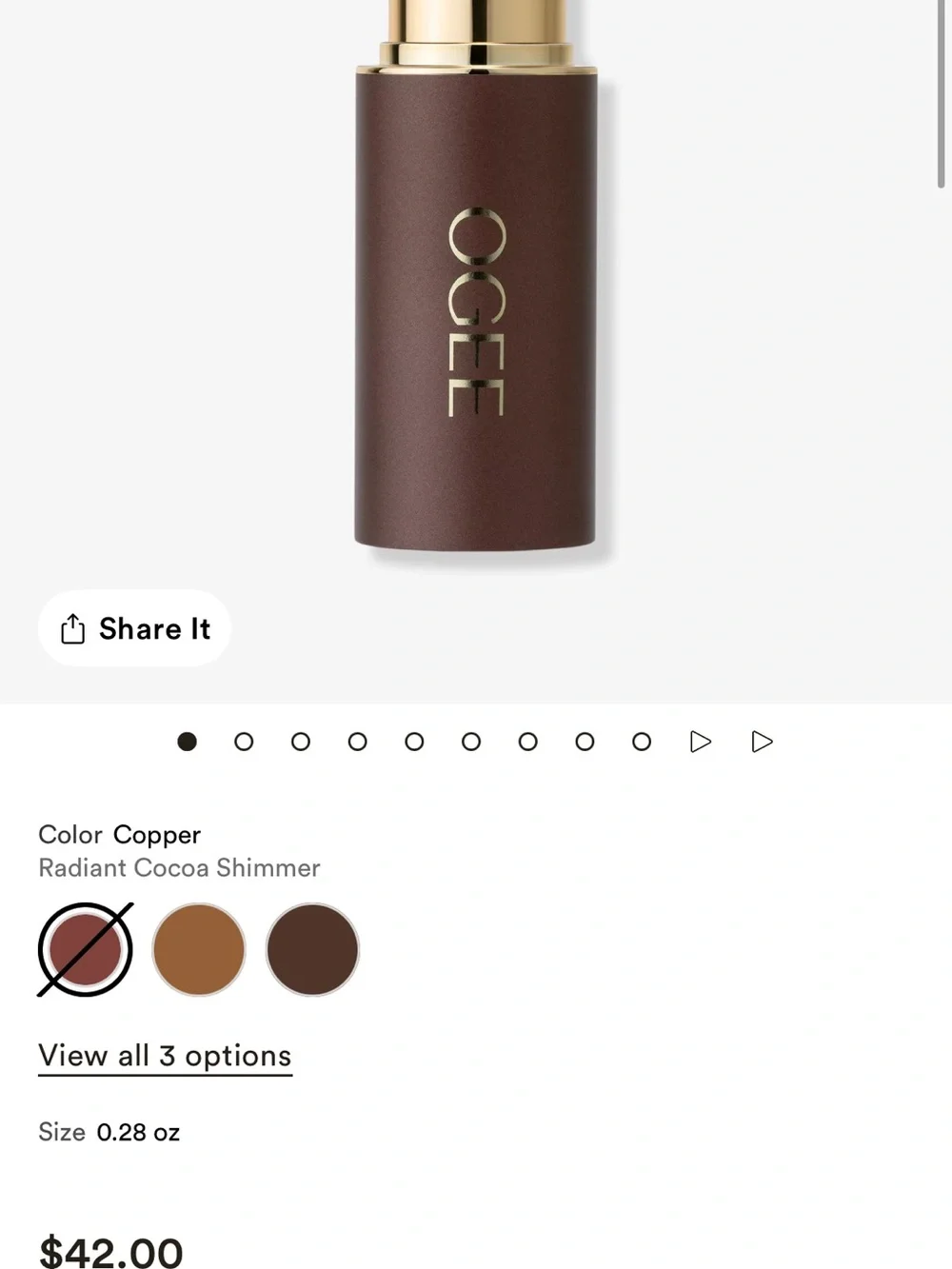 Ogee Cream Stick Bronzer - Copper